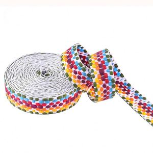 Correa de hombro de tela trenzada de algodón grueso de colores en stock, cinta de jacquard de 25 mm, 25 yardas/rollo - Product Image 4