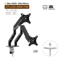 Support de bureau Charmount pour ordinateur portable et moniteur, bras double pour moniteur, support de moniteur d'ordinateur, support de bureau