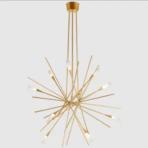 Creative American Style Sputnik Ceiling Pendant Light Flush Mount Modern Brass Stellar Large Chandelier