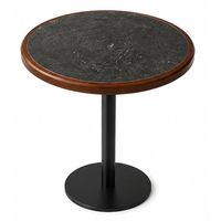 Table de café ronde commerciale pour restaurant, salon de thé, café, plateau en marbre, support en métal, personnalisable