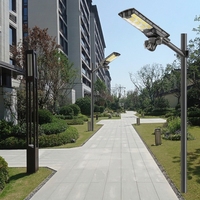 Caméra de surveillance solaire pour éclairage public 4G WiFi 6MP, construction en aluminium, indice de protection IP66 pour usage routier, garantie de 2 ans