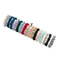 Populaire 1cm Mini élastique Satin tissu cheveux chouchous remise petits bandeaux noirs vente dans le monde Europe