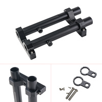 Pour les modèles Jeep Wrangler JL 2018-2025, support de mât de drapeau à double tube en alliage d'aluminium, support d'antenne 2 en 1 et support de charnière de hayon