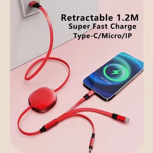 Custom Logo <strong>Printing</strong> 100W Retractable 3 in 1 <strong>USB</strong> Charge <strong>Cable</strong> Multiple 6A Fast Charging <strong>USB</strong> <strong>Cable</strong> for Computer Use - Product Image 6