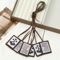 Scapulaires religieux catholiques, pendentif, cordon marron, accessoires vestimentaires, vêtement sacré, vente en gros