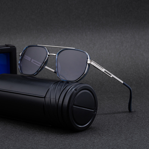 Occhiali da <span class=keywords><strong>Sole</strong></span> Partagas all'Ingrosso, Design Personalizzato con Logo, Montatura Quadrata, Doppio Ponte, Cerniera a Molla, Protezione UV400 per Uomo - Product Image 1