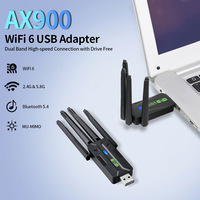 Adaptador USB WiFi 6, 2 en 1 AX900M BT 5.4 de Doble Banda, Tarjeta de Red Inalámbrica WiFi de 900Mbps, Adaptador 5.4 de 900M para PC