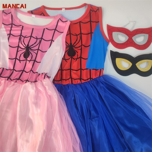 Azul Rosa tela de araña decorada niñas vestido verano sin mangas niños FIESTA DE Halloween ropa caliente Anime TV película disfraces para - Product Image 1