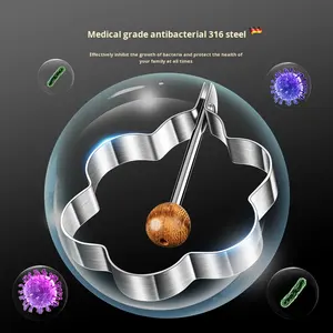 Moule à œufs pochés anti-débordement en acier inoxydable 316 épaissi, boule de riz magique, modèle de cuisson d'œufs DIY, cuisinière à omelette sécurisée 316 - Product Image 3