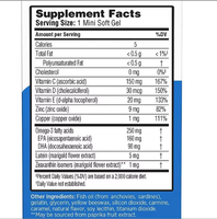 Complément alimentaire pour adultes en gélules molles de vitamines C, E, Oméga 3, Lutéine et Zéaxanthine pour la santé oculaire, OEM E-commerce