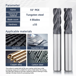 Máy tiện cacbua 4 sáo góc bán kính cuối nhà máy công cụ cắt với thân thẳng cho bit gỗ - Product Image 5