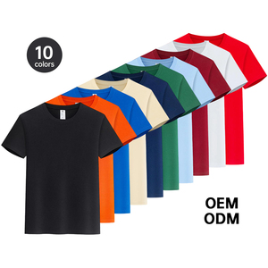 High Quality T Shirt Crewneck Two Tone 100% Cotton Blank T Shirt 240gsm Heavy Cotton <b>Tshirt</b> for Men - Product Image 5