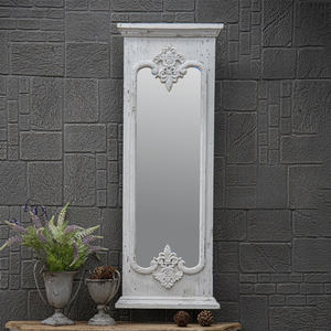 Espejo Decorativo de Pared Rectangular Grande, Estilo Rústico, Ecológico, con Marco de Madera Blanca de 5.0 mm de Grosor, para Sala de Estar - Product Image 1