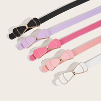 Ceinture de mode pour femme en cuir verni rétro, avec bouton-pression en alliage coloré, fine, pour jeans, robes et pantalons, style vintage élégant et décoratif