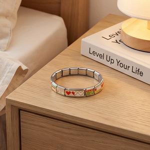 Charms Modulari Italiani a Cuore in Oro e Argento, Charms Vuoti Lisci a Forma di Ala da 9mm per Bracciale <span class=keywords><strong>Nomination</strong></span> - Vendita all'Ingrosso - Product Image 3