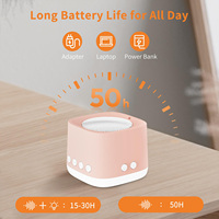 Máquina de Sonido Portátil Recargable, Eléctrica, Ajustable, Impermeable, de ABS+PC, Mini, para Viajes y Sueño, con Luz Nocturna Ámbar y 16 Sonidos Naturales