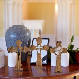 Décor d'affichage en bois de <span class=keywords><strong>Pâques</strong></span> Ornement de croix artisanal Décoration religieuse en gros pour l'église Cadeau de fête du printemps - Product Image 3