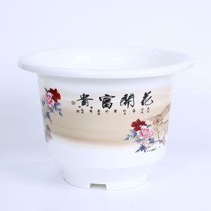 Pot de fleurs décoratif en plastique imprimé pour jardin, pot de plantation durable pour plantes d'intérieur et d'extérieur, petite taille pour la maison et le jardin - Product Image 1