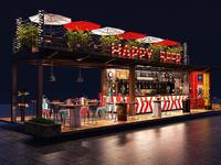Conteneur de plage, bar, de 20 pieds/40 pieds, bière, en vacances