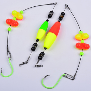 NOUVEAU MAJOR Ensemble de pêche <span class=keywords><strong>au</strong></span> poisson-chat européen avec flotteur cigare et clochette, lancer longue distance, pour la pêche à la carpe 6/0 #   8/0 #   10/0 #   5 Sacs - Product Image 1