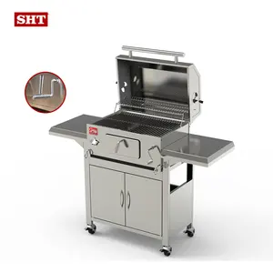 Barbecue rotatif d'extérieur, appareil de cuisine, gril au charbon, en acier inoxydable, pour le jardin