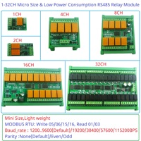 Module de relais micro RS485 1-32 canaux 2A/3A DC 12V 24V, carte d'extension E/S MODBUS RTU pour logiciel de configuration PLC HMI PTZ N4ROD04