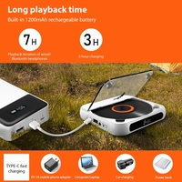 Pemutar CD Portabel dengan Layar, Output Audio USB, Pemutar Disk Mini untuk Rumah, Mobil, dan Laptop