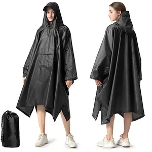 Wholesale 3 in 1 Poncho Lightweight Hooded Raincoat Outdoor Emergence Shelter Picnic Mat Picnic Blanket Waterproof Rain Poncho