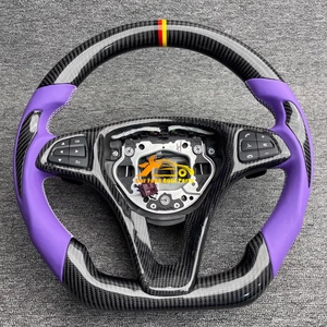 Volant de voiture sport en fibre de carbone avec cuir pour Benz C200 C260 GLE GLA GLB ODM OEM - Product Image 1
