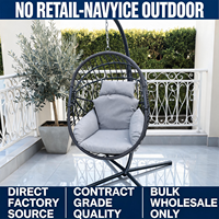 Chaise suspendue pliable KD avec support, montage facile, capacité 150 kg, pour intérieur et extérieur, emballage plat, logo OEM, directement de l'usine