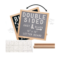Boîte de rangement de lettres en plastique de 8x8 pouces en feutre rose avec cadre en bois