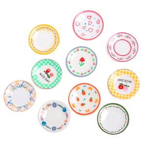Assiettes imprimées, jouets alimentaires miniatures, petits accessoires en résine, ornements de jouets alimentaires miniatures, accessoires pour épingles à cheveux DIY - Product Image 5