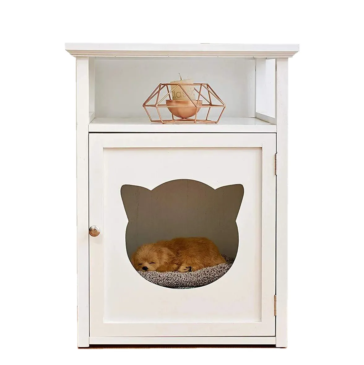 Muebles para gatos y perros, mesa de madera para gatos y perros, muebles para perros y gatos de una sola puerta