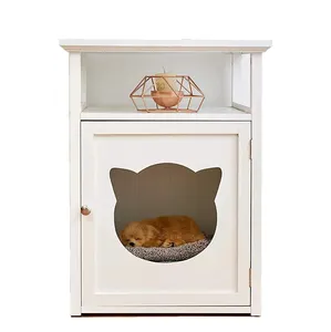 Cat and Dog Crate Furniture, Wooden Cat Dog Crate Table, Single Door Cat Dog Furniture