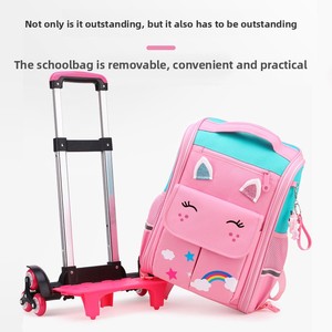 <span class=keywords><strong>Mochila</strong></span> de estudiante bonita de dibujos animados con <span class=keywords><strong>ruedas</strong></span> de carro <span class=keywords><strong>Mochila</strong></span> escolar para niños Trolly para niños niñas y adultos Cómoda y conveniente - Product Image 3