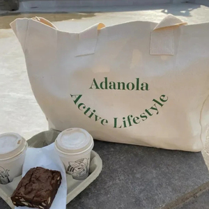 Túi mua sắm bằng vải cotton hữu cơ, tái sử dụng, cỡ lớn, in logo tùy chỉnh, thân thiện với môi trường, túi đựng đồ tạp hóa, túi thể thao cỡ lớn - Product Image 5