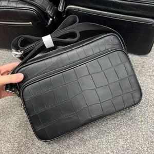 Bolso de hombro informal de <span class=keywords><strong>cocodrilo</strong></span> <span class=keywords><strong>Nilo</strong></span> para hombre, cremallera, cuero genuino para el vientre, algodón, diseño cruzado versátil, tendencia de moda - Product Image 6