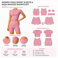 Ensemble de vêtements de sport pour femmes OEM, 2 pièces, en spandex/nylon, extensible dans quatre directions, séchage rapide, respirant, taille élastique, longueur cheville