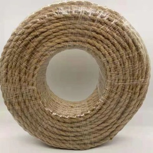 Cable eléctrico redondo flexible cubierto de <span class=keywords><strong>tela</strong></span> de yute cuerda de cáñamo 0,75 tejido de 2 núcleos 3 núcleos Vintage al por mayor para luces colgantes de bricolaje - Product Image 3