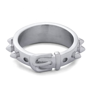 Hip Hop Style Gothique Punk Hommes Bague En Acier Inoxydable 316L Pointes Dent De Loup Conception Rhodium Plaqué Chien Collier Cadeau pour Lui Elle - Product Image 2