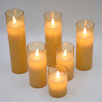 Hotel Collection Champagner LED Flammenlose Kerzen im Plastikbecher mit Echtwachs 3D-Docht Batteriebetriebene Duft-LED-Kerzen