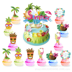 Set de Decoración para Fiesta Hawaiana, Papel Desechable, Fondo para Cumpleaños, Pancarta, Suministros, Decoración con Temática de Verano - Product Image 4
