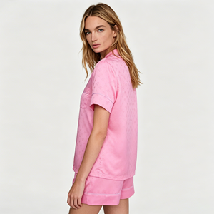 Conjunto de Pijama de Seda Satinada para Mujer, Tallas Grandes, Verano 2026, Personalizable, Cómodo y Elegante - Product Image 2