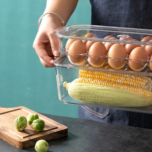 Frigorifero da cucina scatola portaoggetti impilabile in plastica trasparente contenitore per verdure per alimenti uovo di <span class=keywords><strong>frutta</strong></span> supporto per Organizer fresco per frigorifero - Product Image 5
