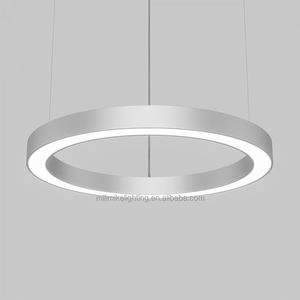 Marco plateado minimalista anillo redondo de 75cm de diámetro luz LED colgante lineal con controlador de perfil de aluminio luz suspendida externa - Product Image 1