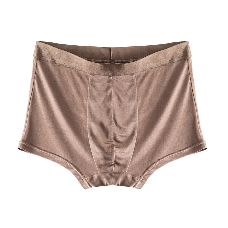 nude feel men seamless pure silk boxer underwear cozy breathable silk underwear boxers