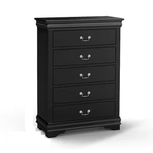 Armoire moderne éclairée anti-poussière en bois avec pieds de support et tiroirs suspendus pour hôtel et mobilier de chambre à coucher - Product Image 1