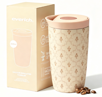 Nouvelle Tasse à Café Isotherme en Acier Inoxydable Tendance avec Cuillère pour Camping et Voyage en Voiture - Logo Personnalisé, Cadeau d'Entreprise en Gros