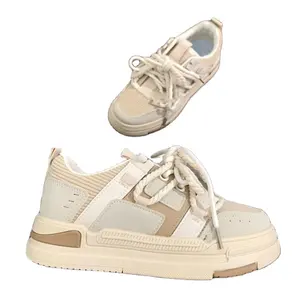 Neuheiten Casual Classic Pu Leder Upper Sneakers Bequeme Gummis ohle Weiße Schuhe für Frauen