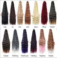 Cheveux à tresser en crochet Kaneka Fiber Deep Wave, nouveau design 2021, différentes couleurs, boucles profondes et lâches, en stock